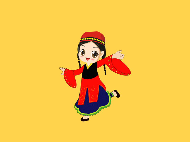 新疆女孩-加载动画 ae app gif ui动效 中国风格 加载动画 动态设计 原创 奔跑的女孩 平面 插图 新疆女孩 民族风 角色设计 跳舞的女孩 运动 颜色