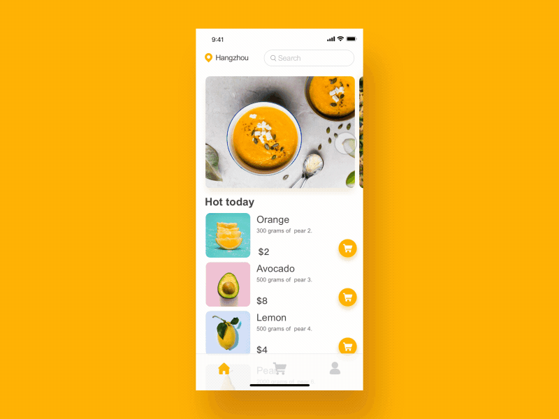 Fruit delivery application UX ae ui ux 设计