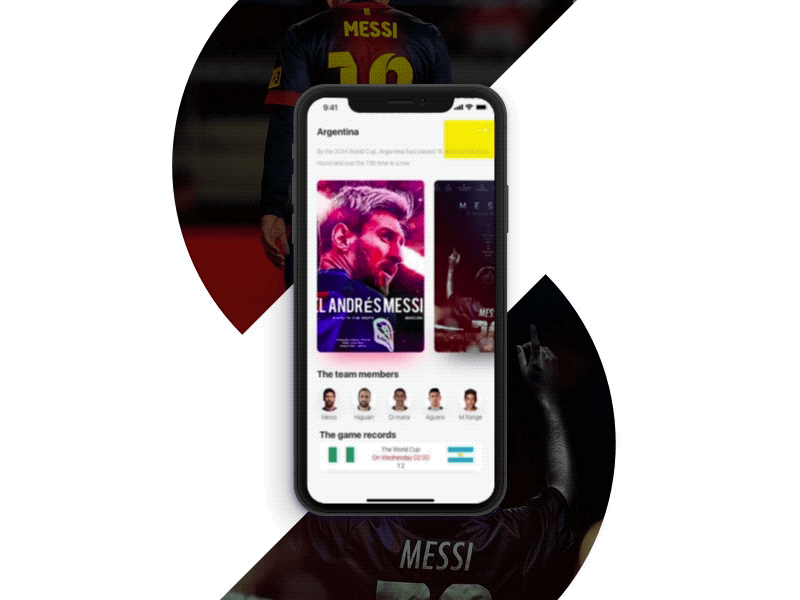 The World Cup AppUI Design app color design football sports ui ux