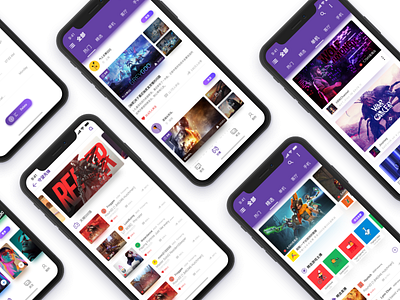 The iphone x page game interface app design icon interface purple