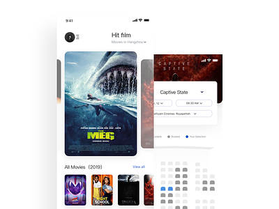 Movies app UI color design interface ui ux
