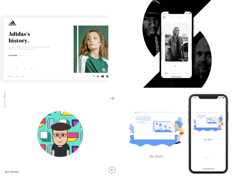 2018 works ui 向量 品牌 应用 插图 苹果手机 设计