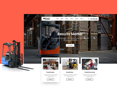 Hangcha Forklifts - Web Presentation branding design graphic design identity illustration illustrator type typography ui web