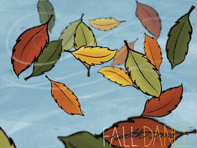 Fall Dance: with me autumn colors dance fall handlettering illustration leaves wind