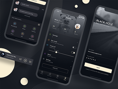 A music app design (below)