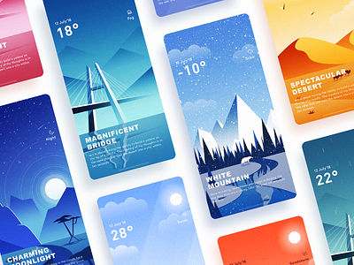 A set of weather illustration interfaces design icon，ui illustration
