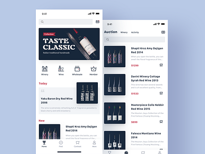 An app for wine tasting and selling