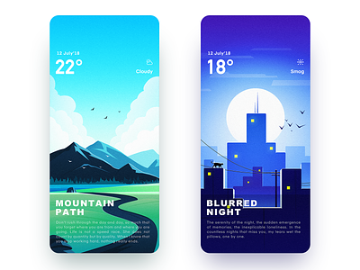 Weather Illustrator Interface 2.0 Part 2 app，ui design icon，ui illustration ui，app