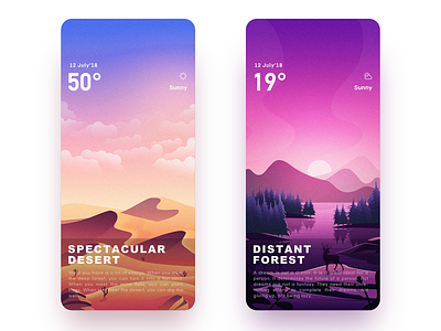 Weather Illustrator Interface 2.0 Part 3 app，ui design icon，ui illustration ui，app