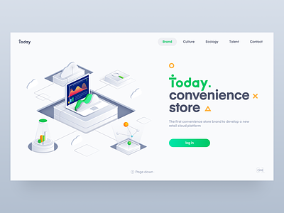 Today convenience store background login interface design icon，ui illustration ux