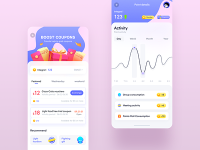 Points page and detail design app app，ui design icon icons icon，ui illustration ui ui，app ux