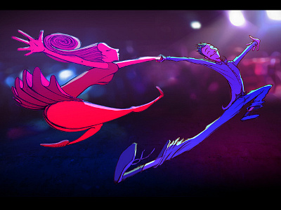 Lindy Hop 2d character design color colorful dance dancing expression illustration lindyhop music swing