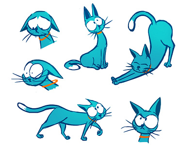 Cats animal animals cat cats cute drawing illustration poses