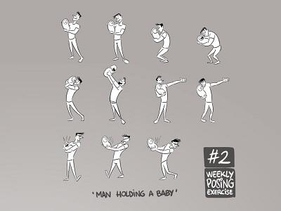 Man holding a baby 2d art character design design exercise flash illustration poses posing practice weekly weeklyexercise