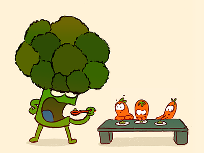 Uncle Broccoli 2d animation broccoli carrots character design cute design food foodie foody uncle vegetables