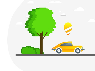 Dribble app car design illustration parking ui ux