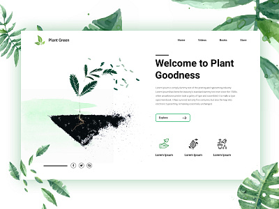 Planting Landingpage design dribbbleshot firstfold green homepage illustration landingpage tree ui ux webdesign website