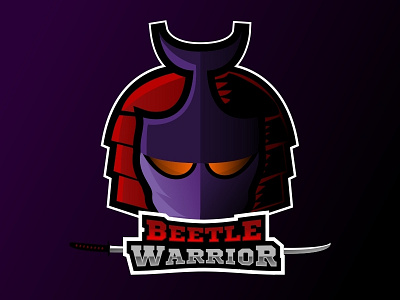 Beetle Warrior Logo artwork beetle competitive e sports logo logotype mascot samurai sports vector warrior