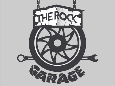 The Rock Garage car design garage logo rock workshop