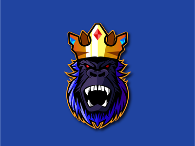 Gorilla King design esports gorilla illustrator king logo mascotlogo vector