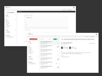 Gmail redesign concept clean design email flat gmail gmailredesign mailer minimal ui ux webchat webdesign