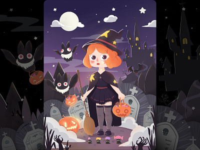 Halloween castle design halloween illustration pumpkin