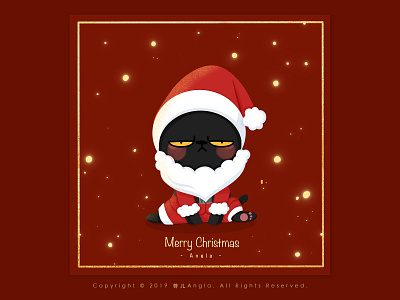 Merry Christmas app cat design illustration
