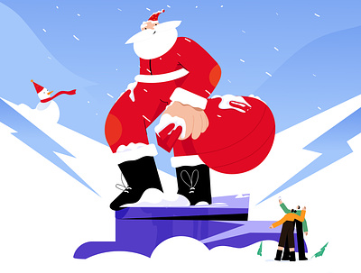 Merrychristmas 2dcharacter animation christmas christmas tree design flat gift happy holiday illustration minimal nature pictodeignstudio santa shot snow snowman winter