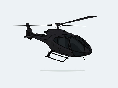 Black Helicopter beast black blade cool design dribbble flat helicopter illustration illustrator minimal powerful simple special forces vector wings