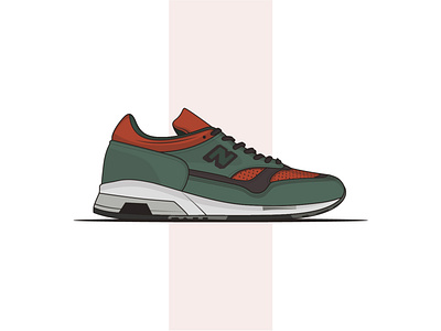 New Balance Shoes comfort design dribbble flat green illustration illustrator new balance orange shoes simple sports shoes vector
