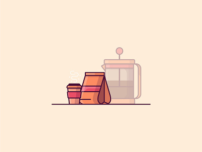 Monday Starter Pack clean coffee coffee cup coffee jug coffee machine coffee shop design dribbble flat hot illustration illustrator packed simple takeaway vector