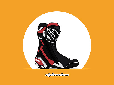 Alpinestars alpinestars bikers gear illustration illustrator shoes vector