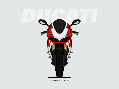 Ducati 959 Panigale Corse auto bike dope ducati flat illustration illustrator powerful race red and white beast sexy vector