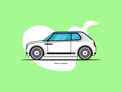 Honda EV Concept alloys car concept electric car environment friendly flat go green honda illustration illustrator pollution free vector