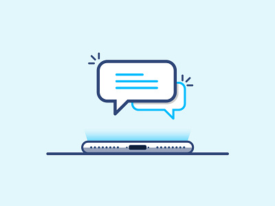 Message Popup blue flat illustration illustrator iphonex message notification popup vector