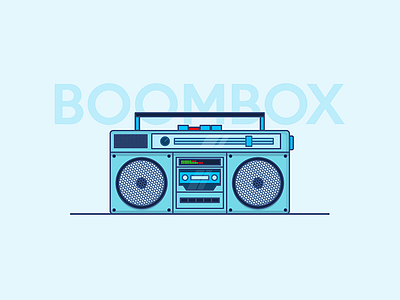 Boombox background blue boombox flat illustration illustrator light loud sound vector