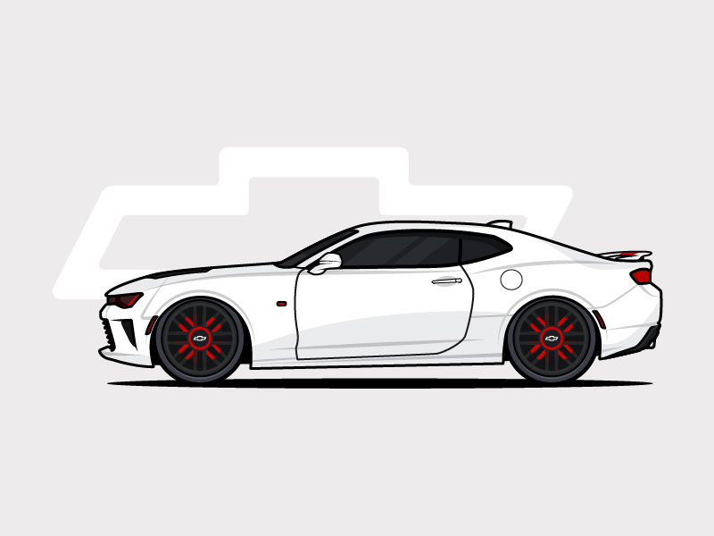 Camaro powerful car hot red chevrolet illustration of the day vector flat beast sexy red camaro