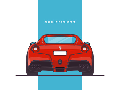 Ferrari F12 Berlinetta auto automotive car cool ferrari illustration powerful red beast red hot sexy simple vector art