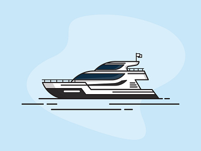 Boat automotive blue boat boat life flat illustration illustrator minimal sexy ship simple vector
