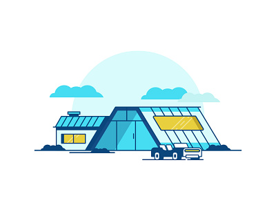 Seeking Peace blue car clouds cool design dribbble flat illustration illustrator seek and find seeking peace simple vector