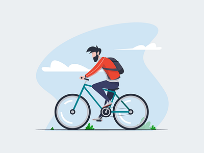 Man Riding Bicycle