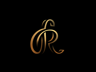 R branding logo black vector monogram