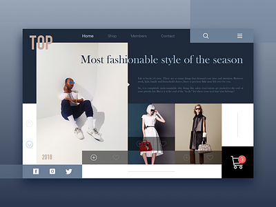 fashion web design fashion model shop shopping sketch ui web