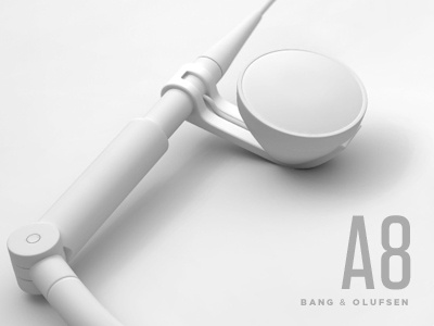 Bang & Olufsen 3d clean earphones typography white
