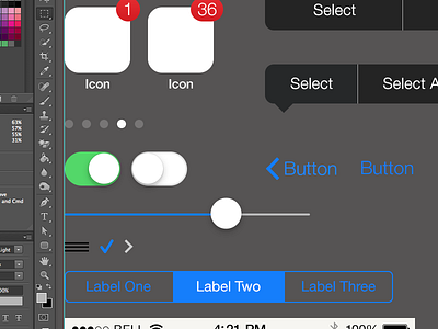 iOS 7 iPhone PSD gui ios ios7 iphone psd teehanlax