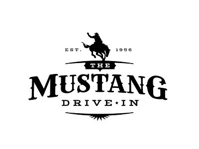 Mustang Drive-in branding logo typogaphy