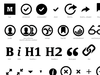 Medium icon font