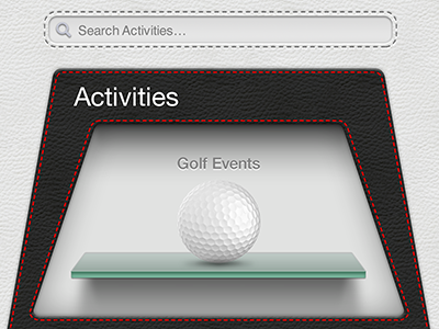 Search activities with activities gallery interface leather search shelf ui