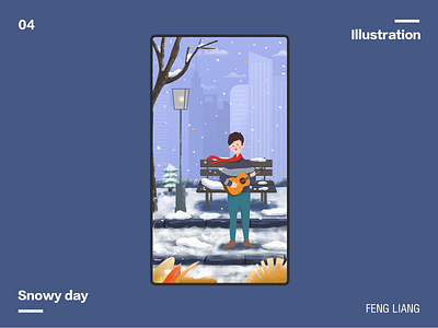 Snowy day design illustration ui web