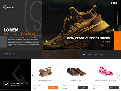 Sole Gen e-commerce website design e commerce illustrator photoshop webdesign